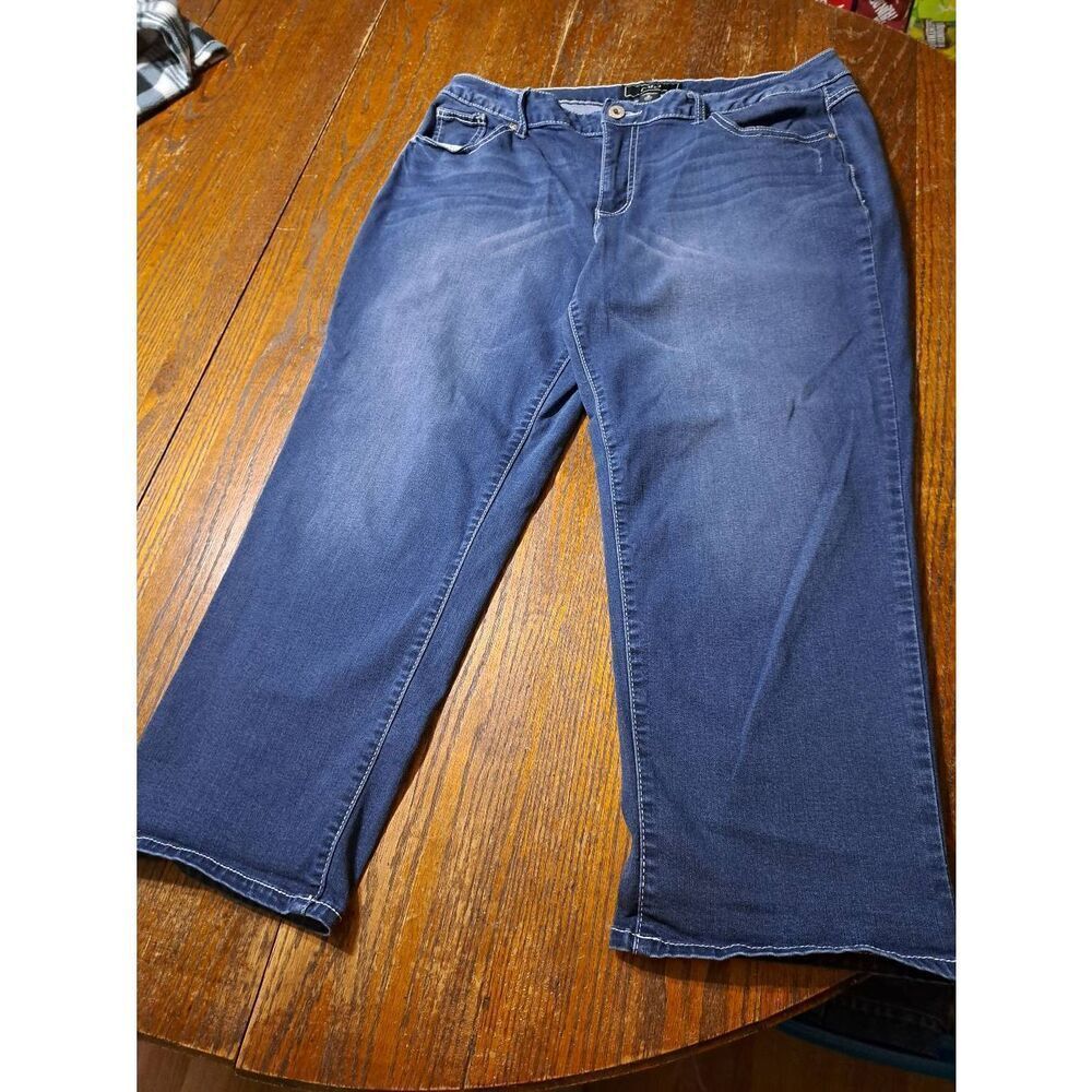 Sizeโ16 Cato Contemporary Denim Blue Jean Capris Skimmers